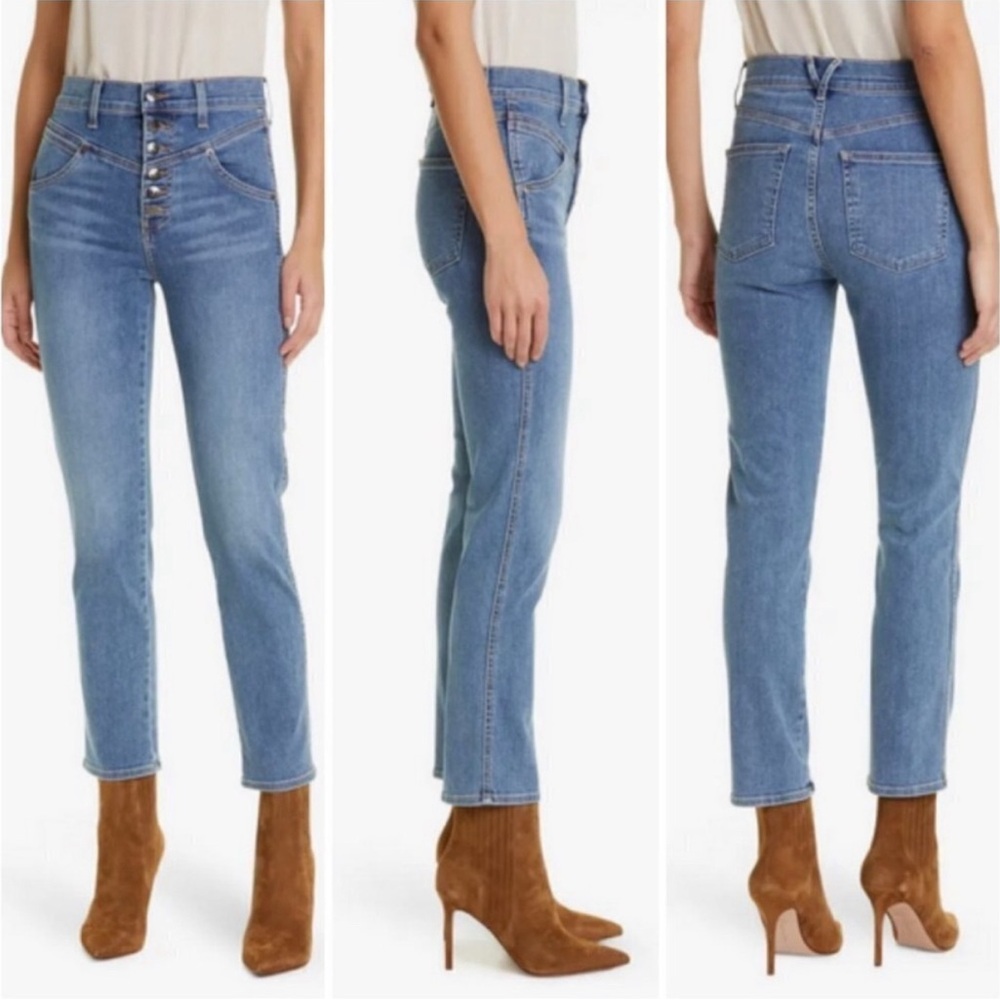 Veronica Beard Ryleigh High Rise Slim Blue Jeans